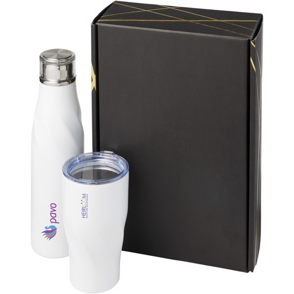 Hugo copper vacuum insulated gift set - White
