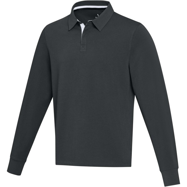Clyde unisex organic rugby polo sweatshirt - Black / M