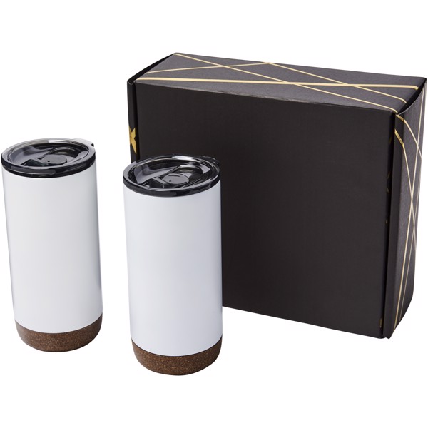 Set de regalo con vaso de cobre con aislamiento al vacío "Va - Blanco