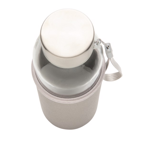 Glass bottle with neoprene sleeve - Grey