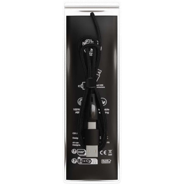 SCX.design C51 60W 5-in-1 rPET fast charging cable with display