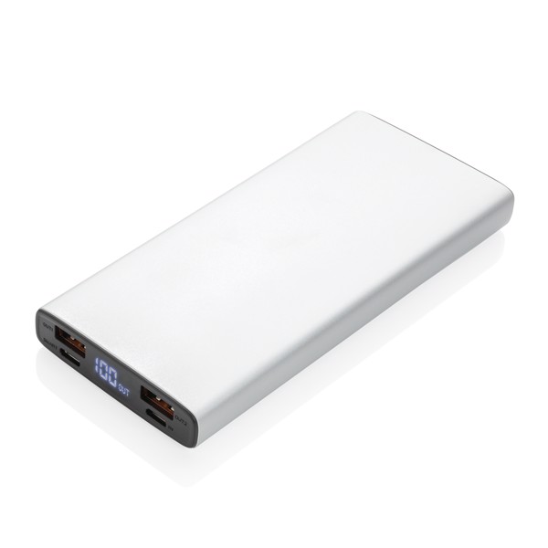 Aluminium 18W 10.000 mAh PD Powerbank - Silver
