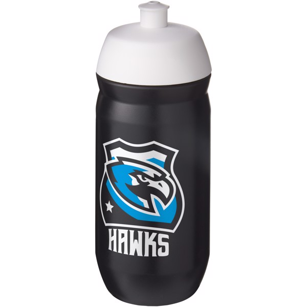 Bidón deportivo de 500 ml "HydroFlex™" - Blanco / Negro intenso