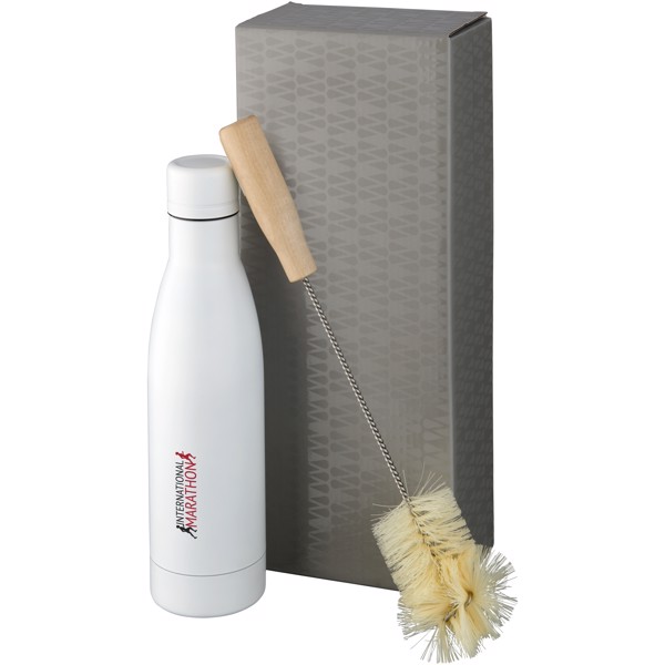 Vasa copper vacuum insulated bottle with brush set - White