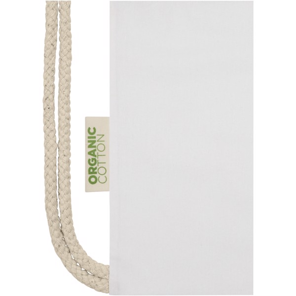 Orissa 140 g/m² organic cotton drawstring bag 5L - White