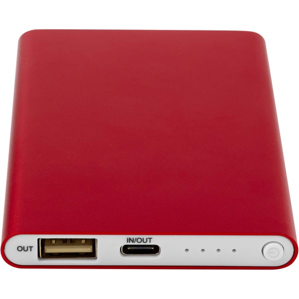 Pep 4000 mAh Type-C recycled aluminium power bank - Red