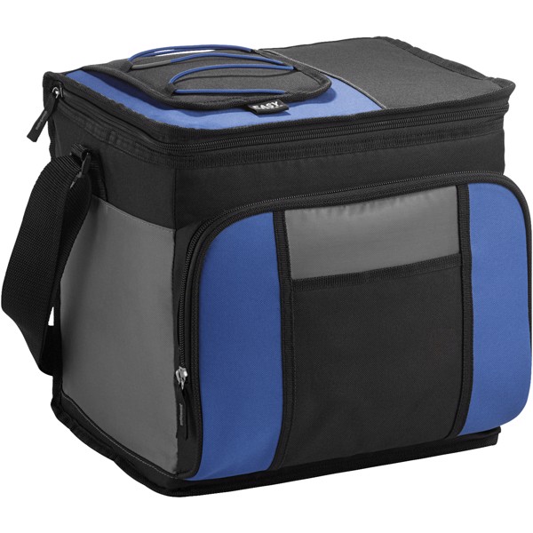 Easy-access 24-can cooler bag - Royal blue / Solid black / Grey