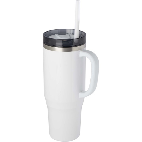 Melbourne 1200 ml RCS certified insulated tumbler with straw - White