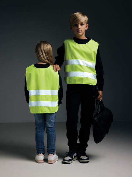 GRS recycled PET high-visibility safety vest 7-12 years