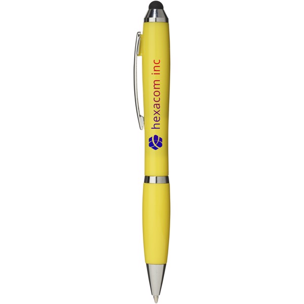 Nash stylus ballpoint pen with coloured grip - Yellow