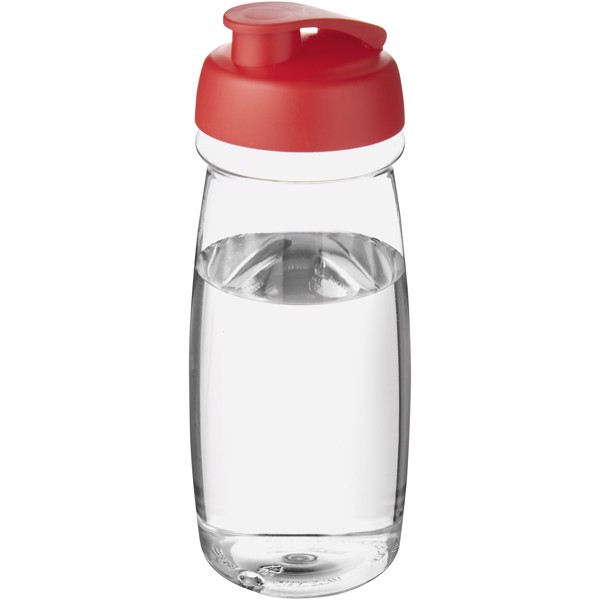 Sportovní láhev s vyklápěcím víčkem H2O Pulse® 600 ml - Průhledná / Červená s efektem námrazy