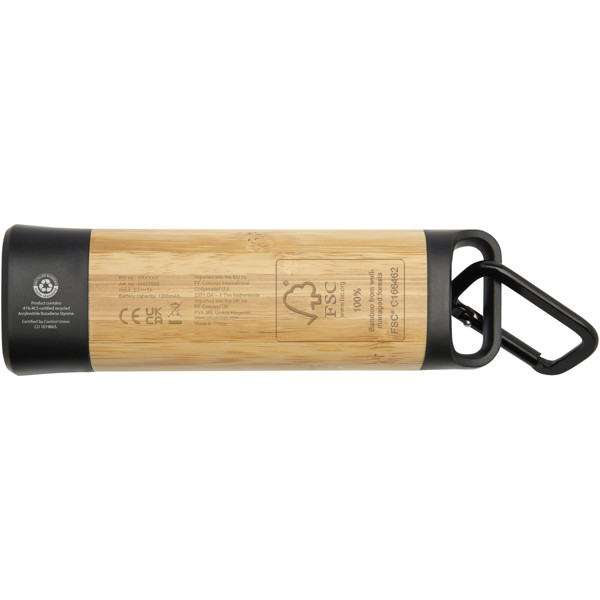 Kuma bamboo/RCS recycled plastic torch with carabiner