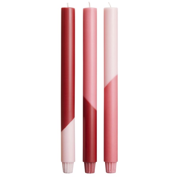 Originalhome Eden diagonal candles - set of 3 - Red