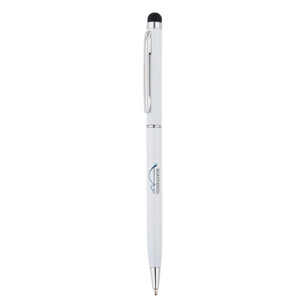 Thin metal stylus pen - White