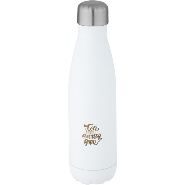 Cove 500 ml RCS certified recycled stainless steel vacuum insulated bottle - White