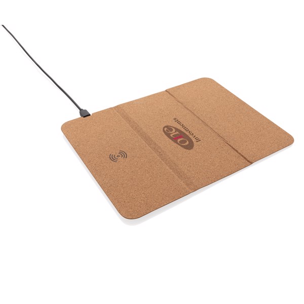 5W wireless charging cork mousepad and stand