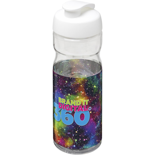 H2O Active® Base Bidón deportivo con Tapa Flip de 650 ml - Transparente / Blanco
