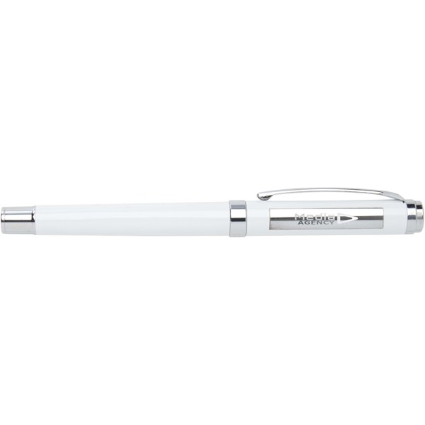 Legato Elegance A5 hard cover notebook and rollerball pen set - White / White