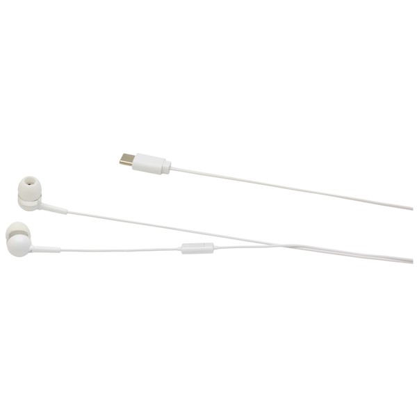 Baekdu wired Type-C headset with recycled plastic storage box - White