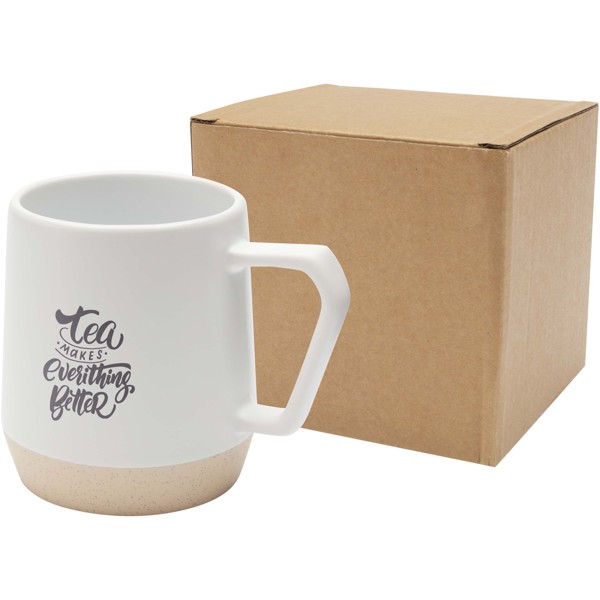 Dolce 300 ml ceramic mug with matt finish - White