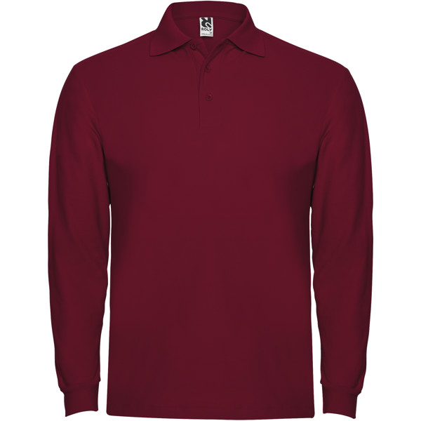 Estrella long sleeve men's polo - Garnet / S