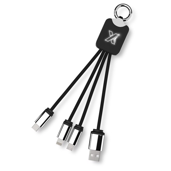 SCX.design C15 quatro light-up cable retroiluminado - Negro intenso / Blanco