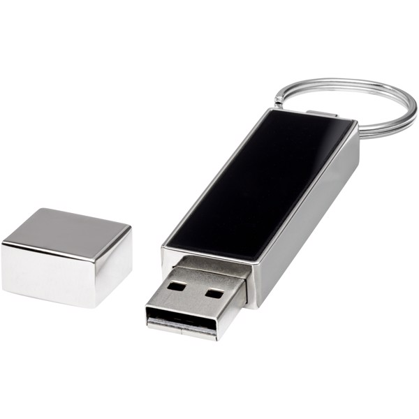 USB rectangular con retroiluminación - Negro intenso / Azul / 32GB