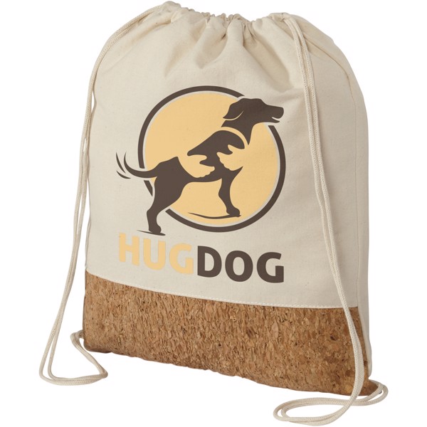 Woods 150 g/m² cotton and cork drawstring backpack
