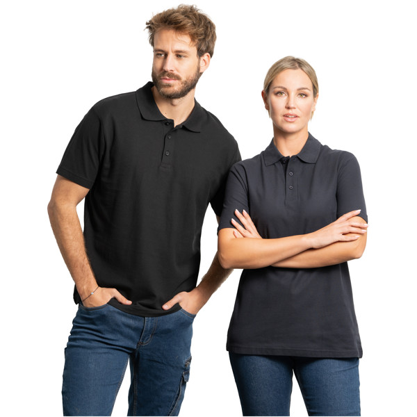 Austral short sleeve unisex polo - White / S