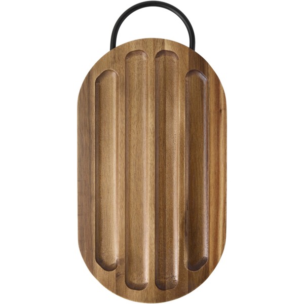 Prestige acacia wood chopping board with bread knife