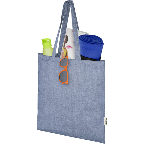 Pheebs 150 g/m² Aware™ recycled tote bag - Heather Blue
