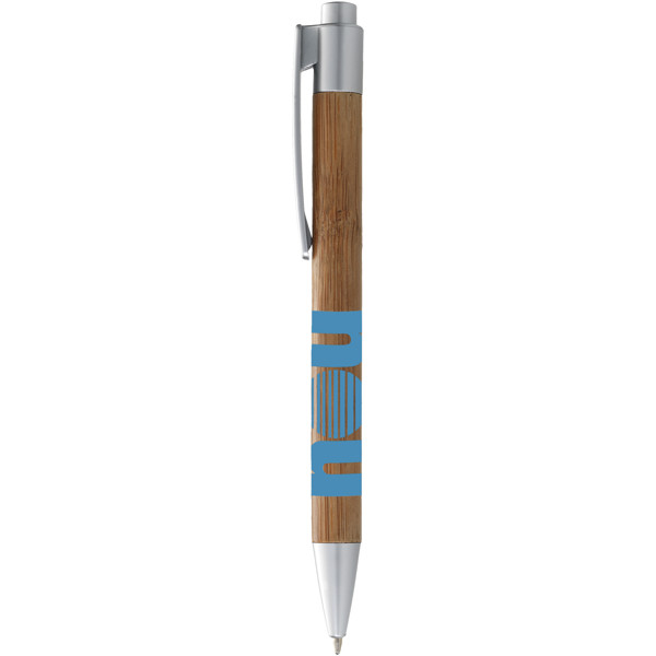Borneo bamboo ballpoint pen (black ink) - Natural / Silver