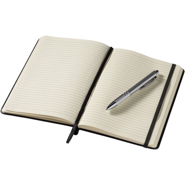 Panama A5 Hard Cover Notizbuch mit Stift - schwarz