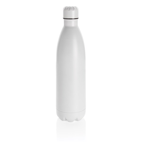 Solid colour vacuum stainless steel bottle 1L - White