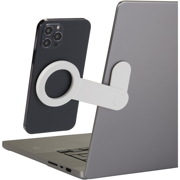 Hook recycled plastic desktop phone holder - White