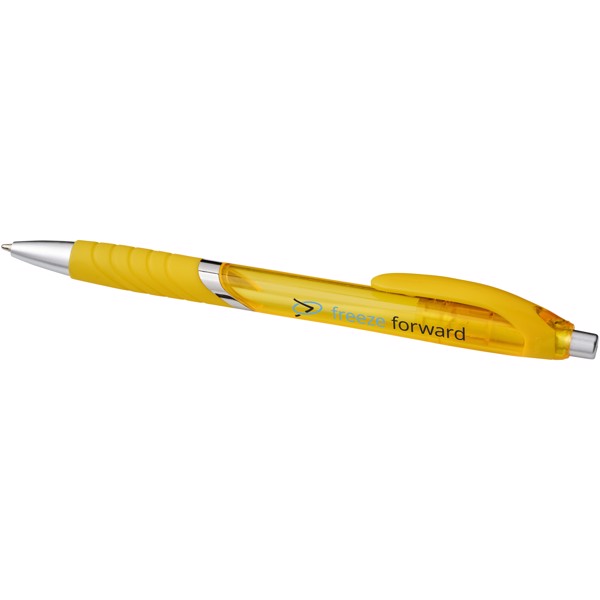 Turbo ballpoint pen with rubber grip - Yellow