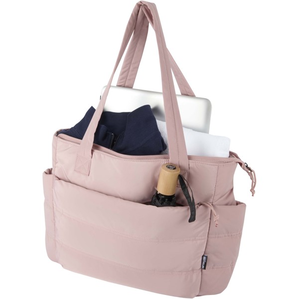 Puffer 15.6" GRS recycled laptop tote bag 18L - Dusty Pink