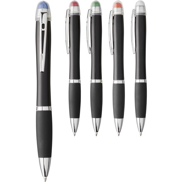 Nash light-up black barrel and grip ballpoint pen