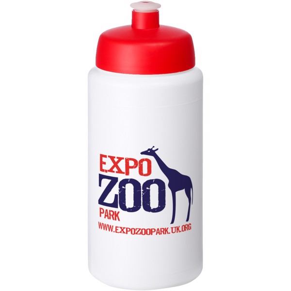 Baseline® Plus grip 500 ml sportovní lahev s víčkem na sport - Bílá / Červená s efektem námrazy