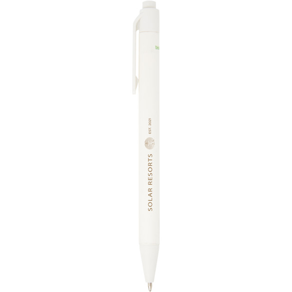 Chartik monochromatic recycled paper ballpoint pen with matte finish (black ink) - White
