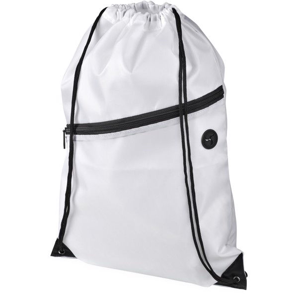 Oriole zippered drawstring backpack - White