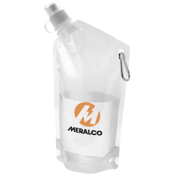 Cabo 600 ml water bag with carabiner - Transparent clear