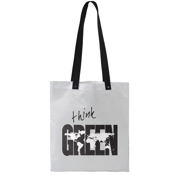 Uto coloured handles convention tote bag - White / Solid black