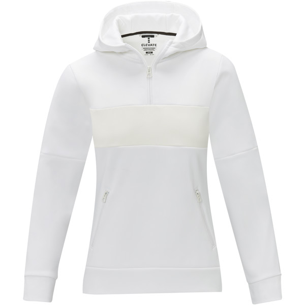Sayan women's half zip anorak hooded sweater - White / M