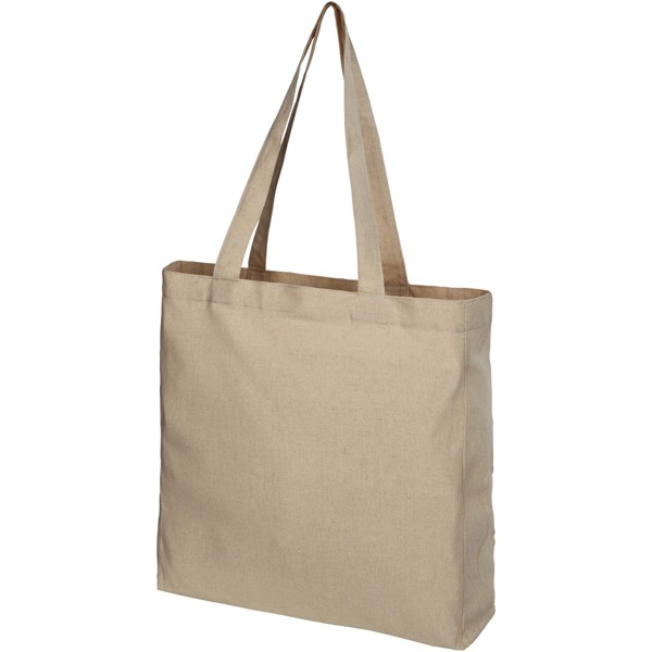 Pheebs 210 g/m² recycled gusset tote bag 13L - Heather Natural