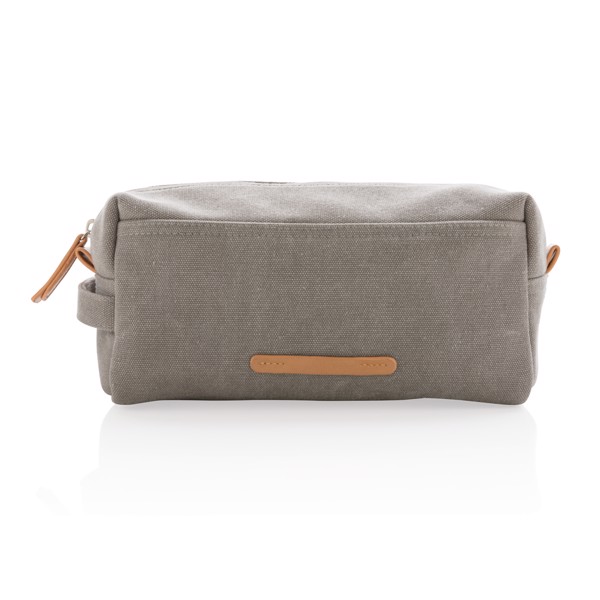 Canvas toiletry bag PVC free - Grey