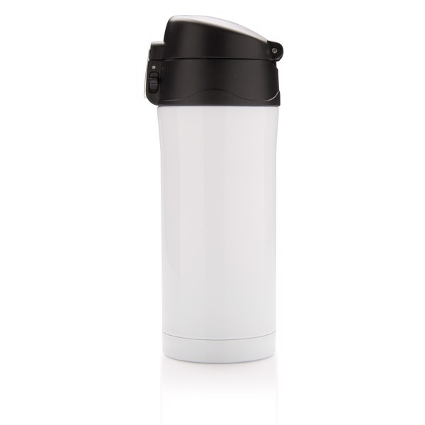 Easy lock vacuum mug - White / Black