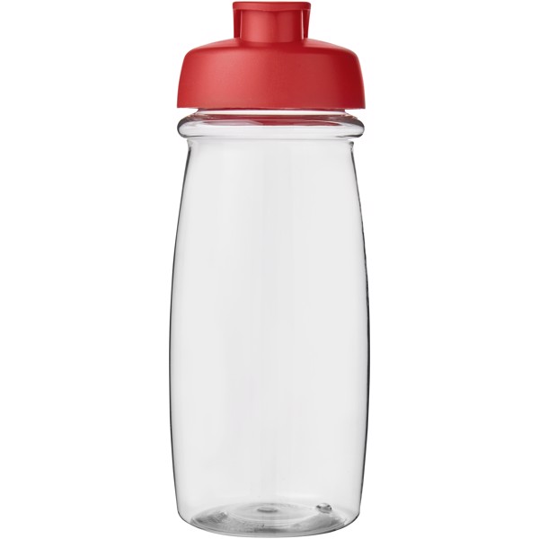 Sportovní láhev s vyklápěcím víčkem H2O Pulse® 600 ml - Průhledná / Červená s efektem námrazy