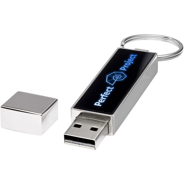 Rectangular light-up USB - Black / Blue / Silver / 1GB