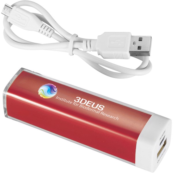 Powerbanka Flash, 2 200 mAh - Červená s efektem námrazy